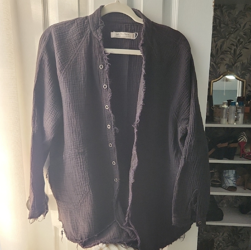 FP Movement by Free People Black Gauze Jacket Perfect For Beach Coverup